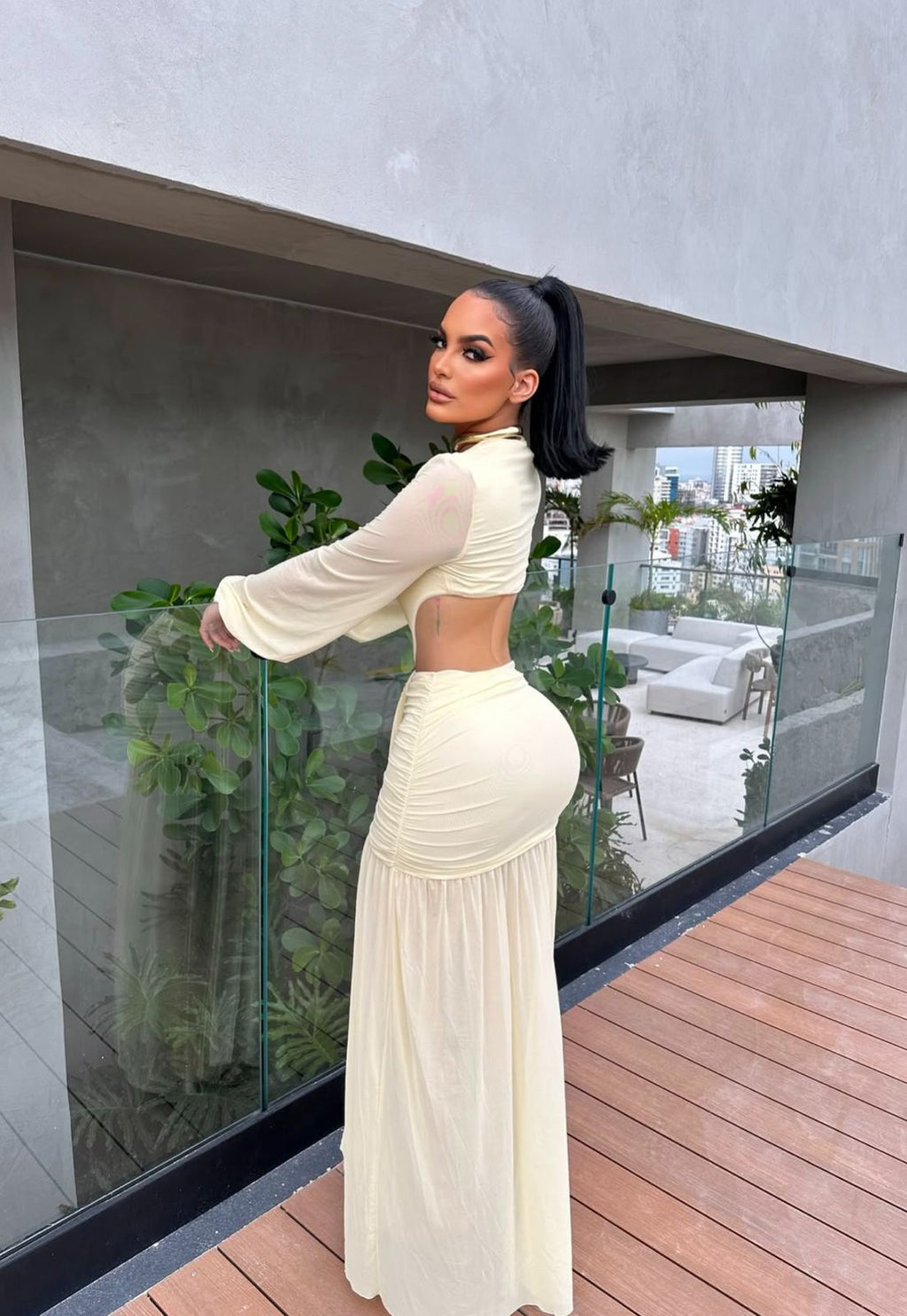 DRESS BUTTER LARGO ELEGANTE