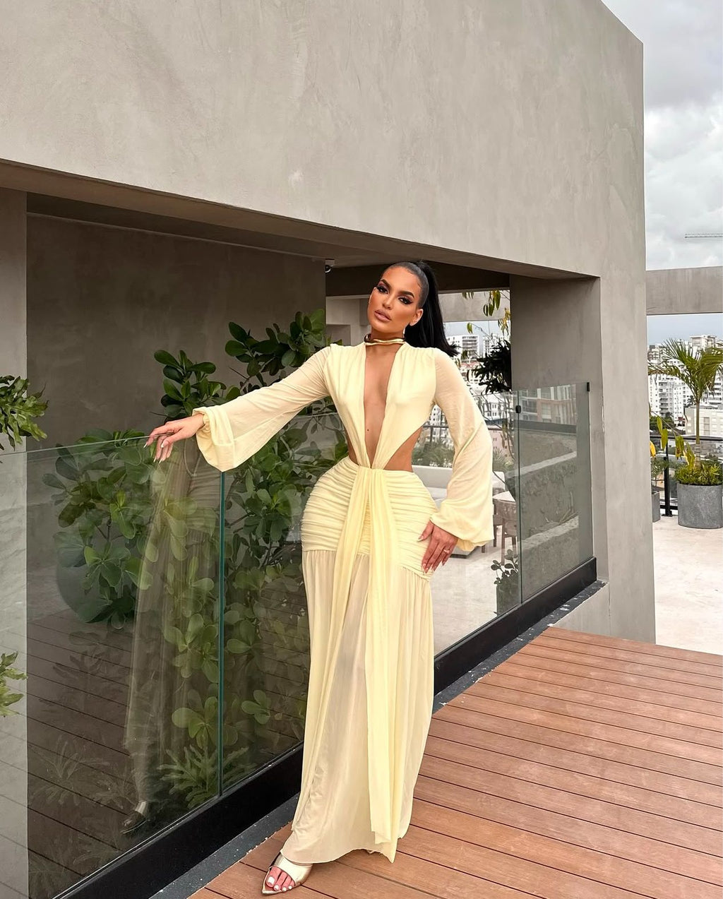 DRESS BUTTER LARGO ELEGANTE