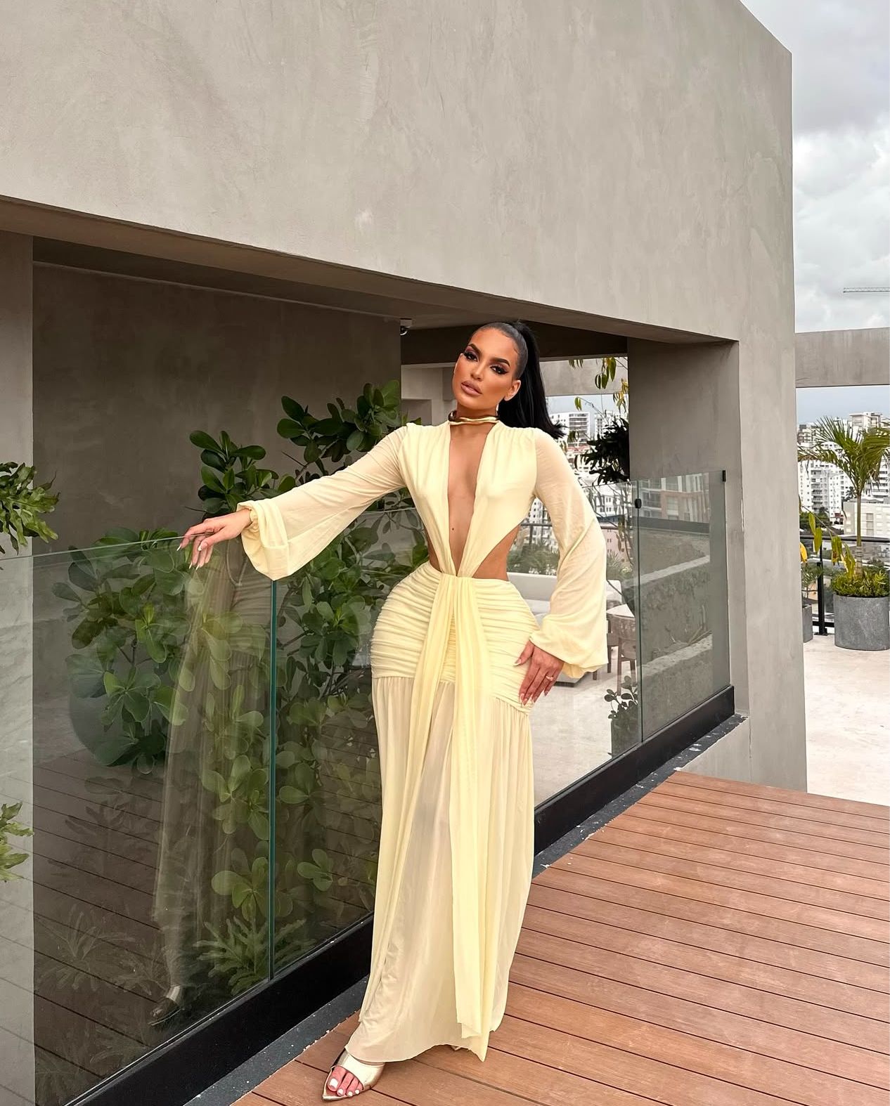 DRESS BUTTER LARGO ELEGANTE