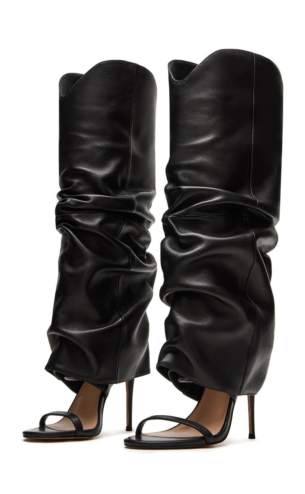 SANDALIA DE TACON ALTO HASTA LA RODILLA